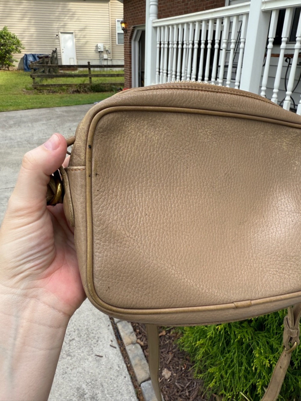 Vintage Coach Sheridan Made in USA Beige Tan Leather Handbag - Picture 11 of 12